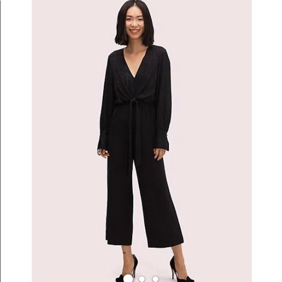 kate spade Pants - NWOT KATE SPADE black cheetah jumpsuit